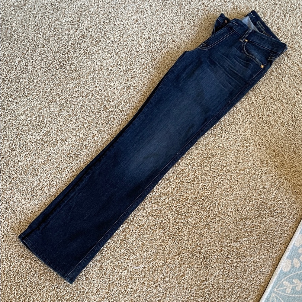 7 For All Mankind Dark Blue Straight Leg Jeans